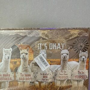 NEW Inspirational 8X 12 “It’s Okay” Llama Wall Art